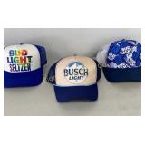 Hats: Busch Light, Bud Light, Bud Light Seltzer