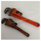 Ridgid 6' & 8' Pipe Wrenches 2 PC Lot