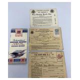USA War Ration Books #'s One Two & Three