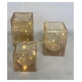 LED Decorative Glass Lights 3 Pc Lot