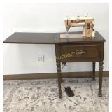 Singer 401-A Sewing Machine w/ Cabinet and