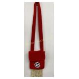 Red Wool Beaded Possibles Bag