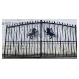 Wrought Iron 14FT Gate 7Ft Tall Lion Center Design