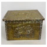 VTG Hammered Brass Tavern Coal Box