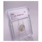 1960 Roosevelt Dime IGC Brilliant Uncirculated