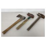 Collins Hatchet, 2-6Lb Sledge Hammers 3 Pc Lot