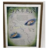 'Green River' Framed Map Print #437/1000 by Glenn