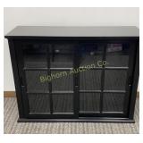 Black Storage Display Cabinet w/ Sliding Doors