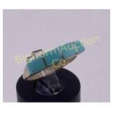 Native Ring Size 5.75 Turquoise Sterling Sliver