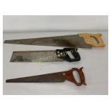 Hand Saws Various Sizes/ Styles 3 Pc Lot