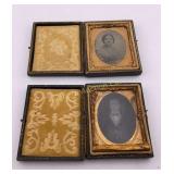 Antique Ambrotype Photo's Damaged Cases 2 Pc Lot