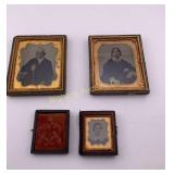 Antique Ambrotype Photo's Missing Lids, 3 Pc Lot