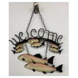 Metal Art Fish Theme Welcome Sign