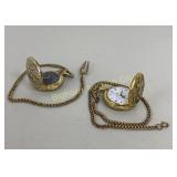 Bird Hunting Theme Quartz Pocket Watches w/ Chains