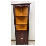 Wooden Corner Cabinet w/ 2 Adjustable Shelves