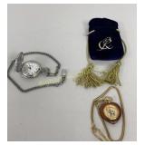 Motorcycle & Moose Quartz Pocket Watches w/Chains