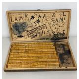 VTG Sign Marker Rubber Stamp Set in Wooden Box