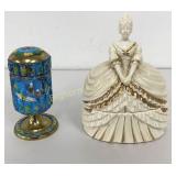 VTG Cloisonne Enamel and Brass Canister