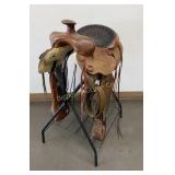 Hereford Brand 15" Western Saddle w/Tooled Leather