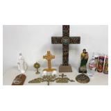 Religious Items: Porcelai Virgin Mary Planter Holy