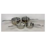 Cuisunart Stainless Steel Saucepans 4 Pc Lot