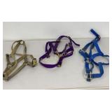 Nylon Horse Halters 3 PC Lot