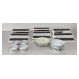 3 Tier Shelf Organizers, 4 Ramekins, 3 IKEA Bowls
