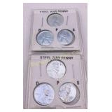 1943 Steel War Penny Mint Mark Set, 2 Each P,D & S