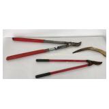 Tree Limb Pruners & Folding Saw 3 Pc Lot
