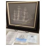 Framed Sterling Silver Silhouette The Frigate