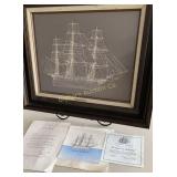 Framed Sterling Silver Silhouette The Frigate