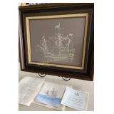 Framed Sterling Silver Silhouette The NAO Santa