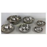 Stainless Steel Mixing Bowl Set 6 PC Lot