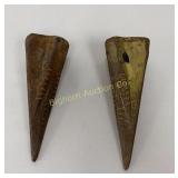 Cast Log Splitting Wedges 2 Pc Lot