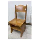 Wooden Multifunction LIbrary Chair, Folds Up to