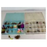 Fishing Flies, & Hook Assortment in 2 Organizer