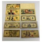 24K Gold Layered Novelty Currency Assortment