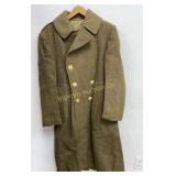 WWII U.S. Army Wool Over Coat Missing 1 Button