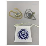 US Army & USA Quartz Pocket Watches w/ Chain