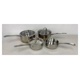 Cuisunart Stainless Steel Saucepans 4 Pc Lot