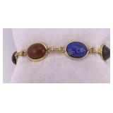 12K Gold Filled 8" Multi Stone Bracelet