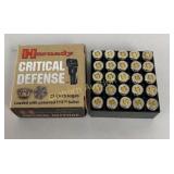 Ammo 9mm 25 Rds Hornady Critical Defense 115Gr FTX