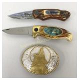 Wolf Collector Pocket Knives & Crumrine Wolf Belt