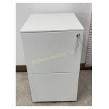 Portable White Metal 2 Drawer File Cabinet