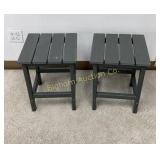 Gray Outdoor Side Tables MFG w/ Durable Plastic