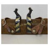 VTG CSC Western Figural Spurs w/ Leather Straps
