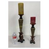 Candle Stands w/ Candles 2 Pc Lot