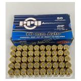 Ammo 10mm Auto 50 Rds PPU 180 Gr JHP