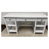 White Desk w/ 3 Drawers & 2 Adjustable Shelves
