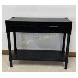 Black Wooden Console Entryway Table w/ 2 Drawers